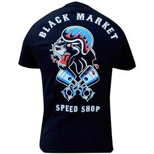 Speed Shop Men's Panther Motorcycle Biker Black T-shirt S-M-L-XL-2XL NWT